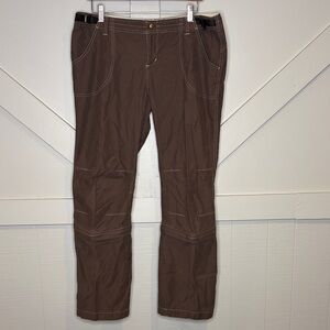 Kuhl Dry Comfort Tech Brown Casual Convertible Zip Off Hiking Pants Womens XL